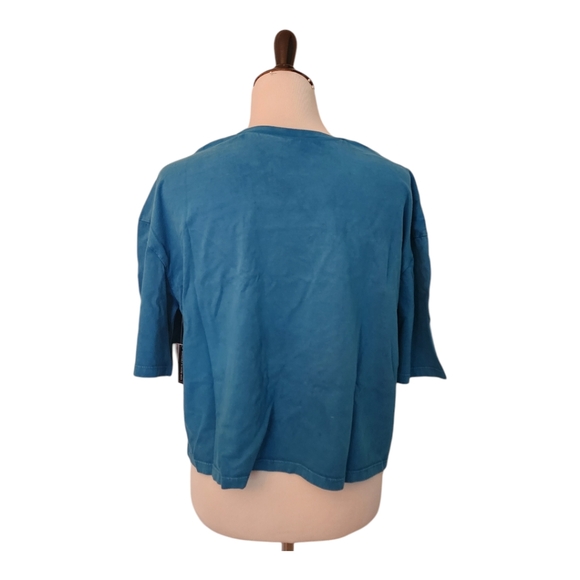 NWT BP XL Blue Cotton Crop Top - Picture 2 of 4